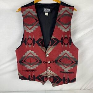 Vintage Rough Rider By Circle T Vest Men's L USA Made Aztec South Western Texas